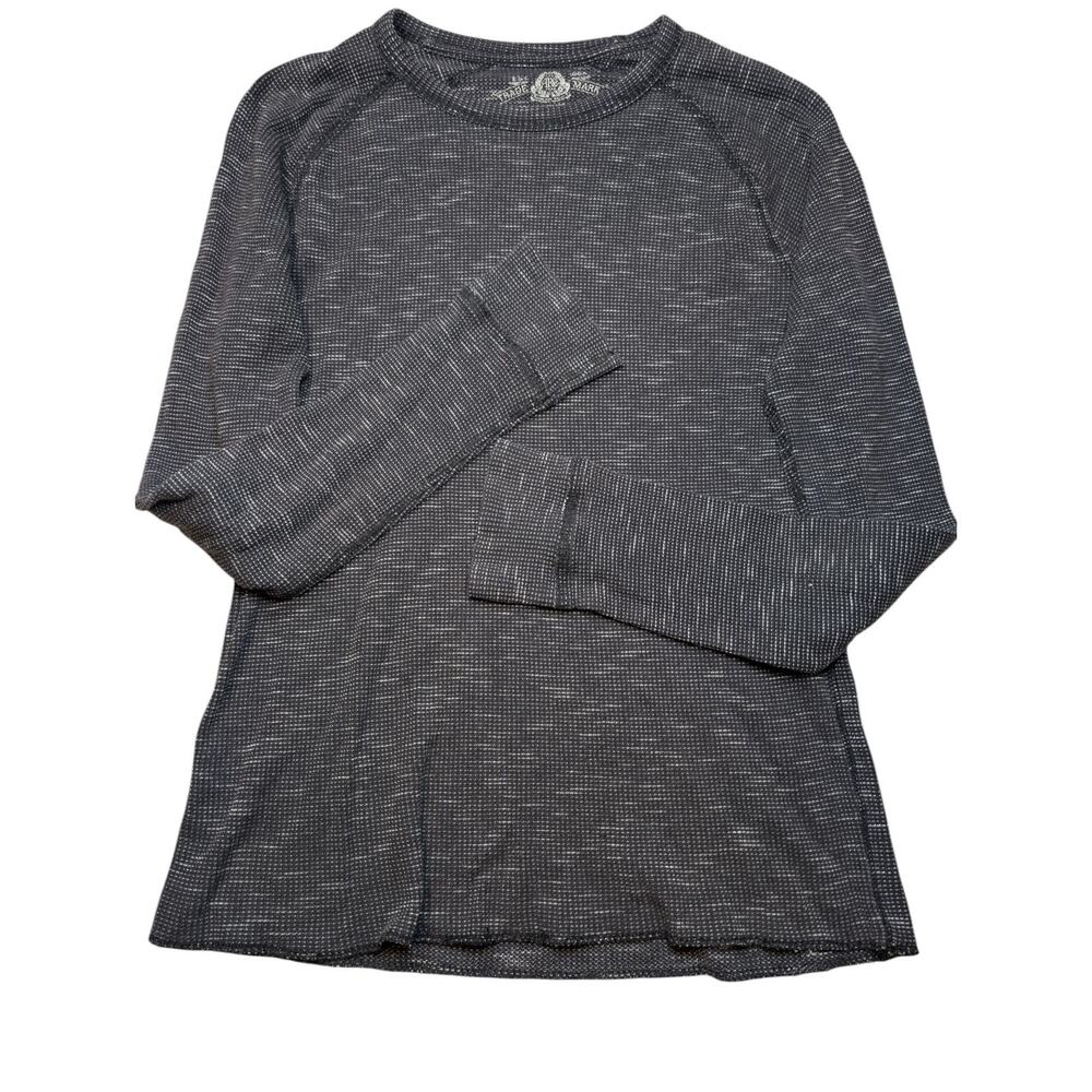 American Rag Womens Thermal Shirt Small Gray Long Sleeve Classic Crew Neck